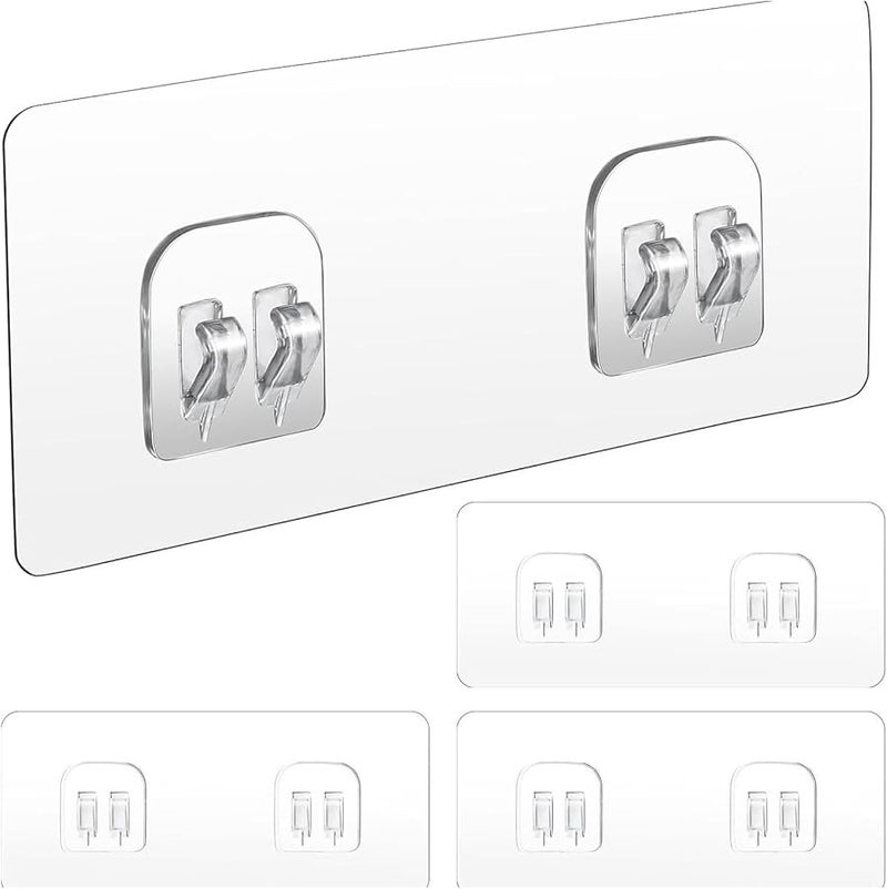 Clear Removable Damage Free Hooks Strong Sticky Backing Holds Pens Notebooks Folders Office Organizers - Image 1
